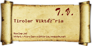 Tiroler Viktória névjegykártya